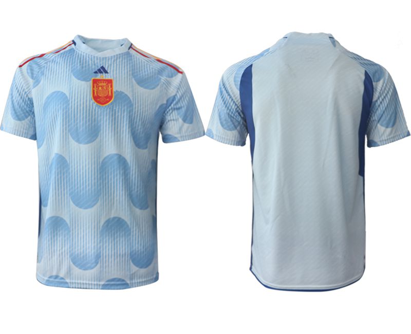 Men 2022 World Cup National Team Spain away aaa version blue blank Soccer Jerseys->spain jersey->Soccer Country Jersey